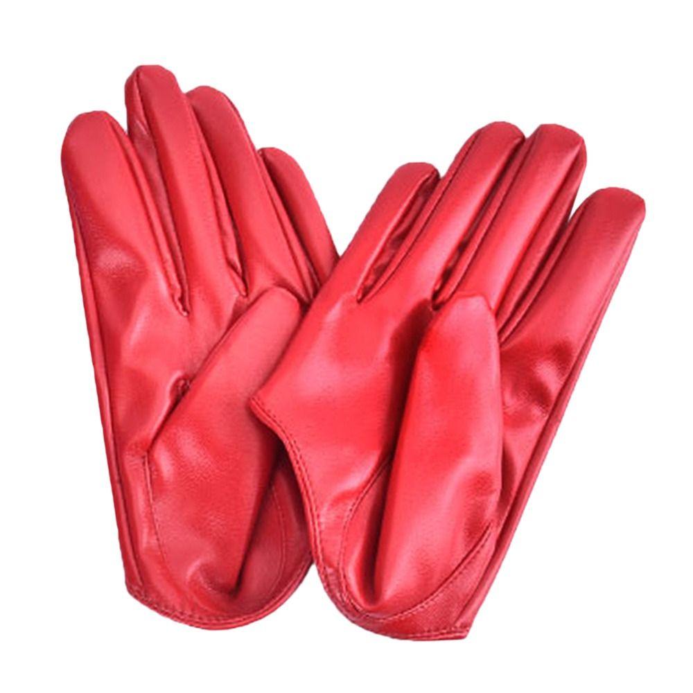 Варежки для выступлений, женские платья для вождения, перчатки из искусственной кожи, перчатки с пятью пальцами, варежки для косплея