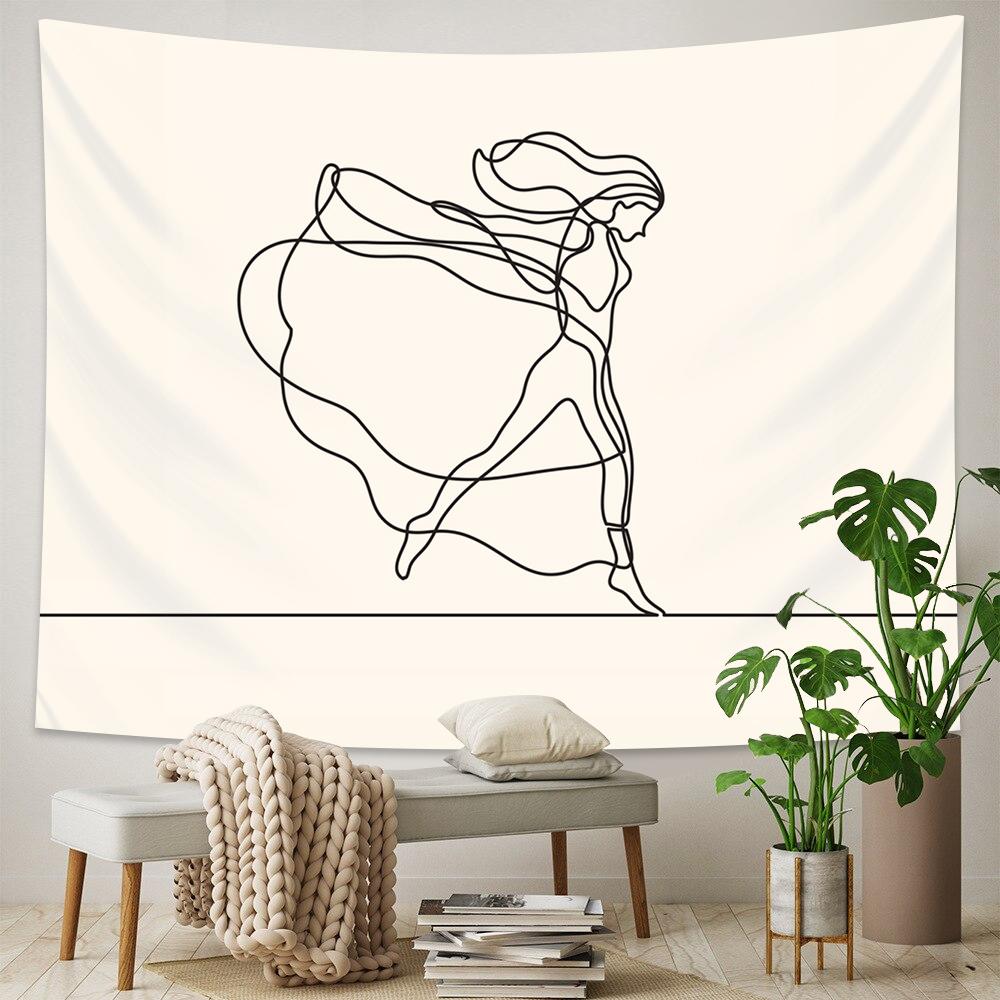 Абстрактные психоделические линии для мужчин и женщин, художественный принт, гобелен для дома, гостиной, спальни, декор стен, фоновый тканевый гобелен