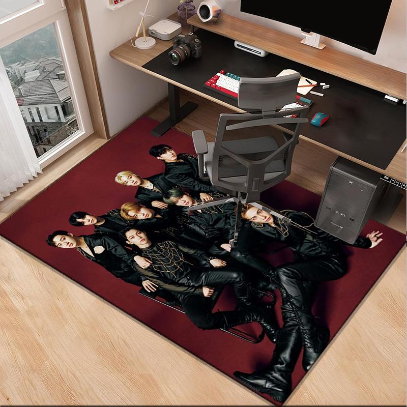 K-pop Stars In Urban Vibes Office Rug Chair Mat, Game Carpet, Suitable for Front Door, Bedroom, Living Room, Desk, Holiday Gift