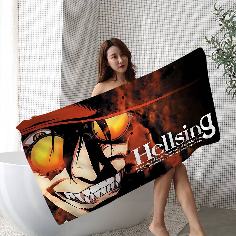 Хоррор Аниме H-Hellsing Микрофибровое Одеяло Быстросохнущие Пляжные Полотенца Большой Размер Печать Супер Впитывающее Полотенце-Одеяло для Бассейна