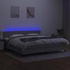 Maison Exclusive - Sommier à lattes de lit matelas LED Gris clair 200x200 cm Tissu