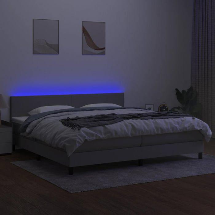 Maison Exclusive - Sommier à lattes de lit matelas LED Gris clair 200x200 cm Tissu