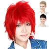 CaseEden Cosplay Wig, Short, 30cm, Heat-Resistant, Deep Red, Includes 2 Wig Nets