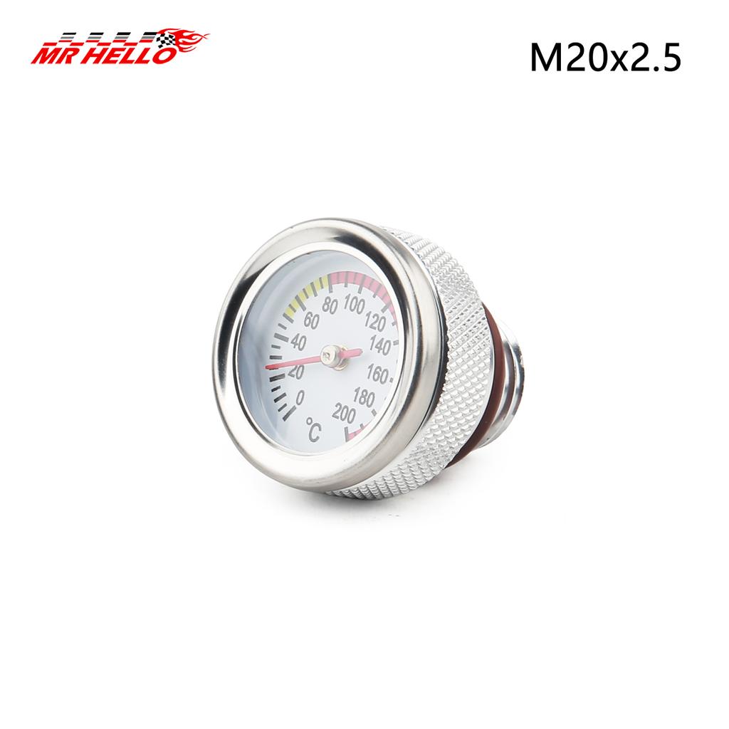Крышки топливного бака мотоцикла M20x2.5 с указателями шкалы измерителя температуры масла 0-200℃, черный/серебристый измеритель