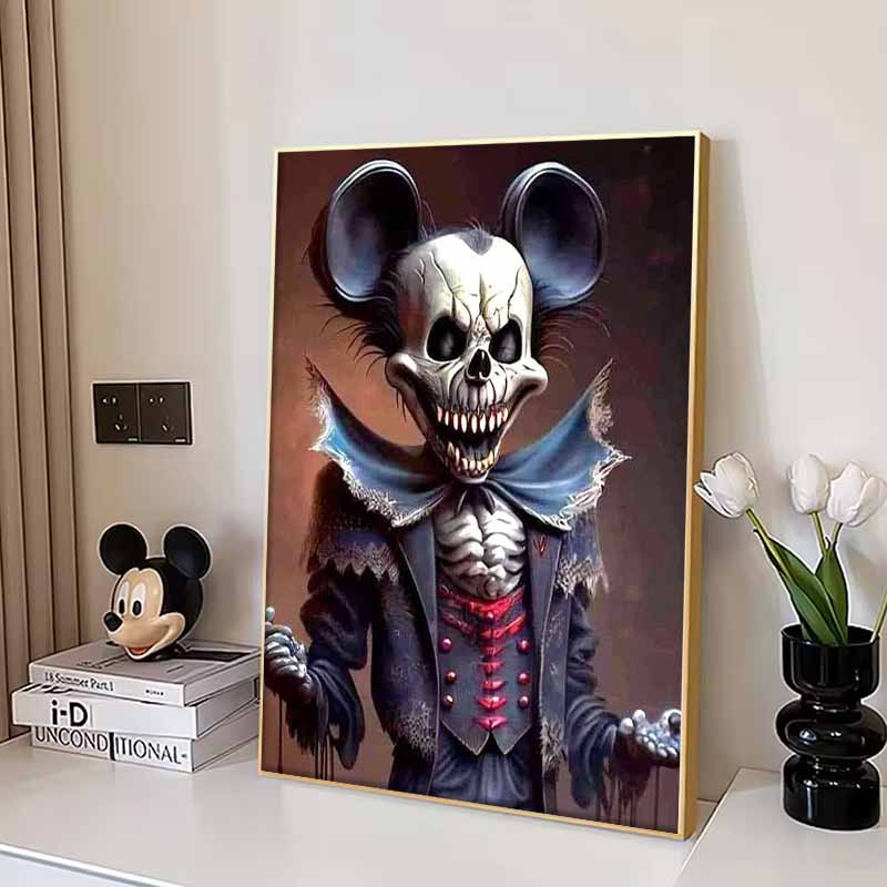 Disney Алмазная живопись Темный Череп Микки Маус 5D Мозаичное Искусство DIY Набор для вышивания крестиком Полностью Алмазный Домашний Декор Подарок