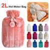 2000ml Large Hot Water Bag with Cover for Grils Winter Plush Hand & Feet Warmer Explosion-Proof Water Bottle Cover for Hot Water