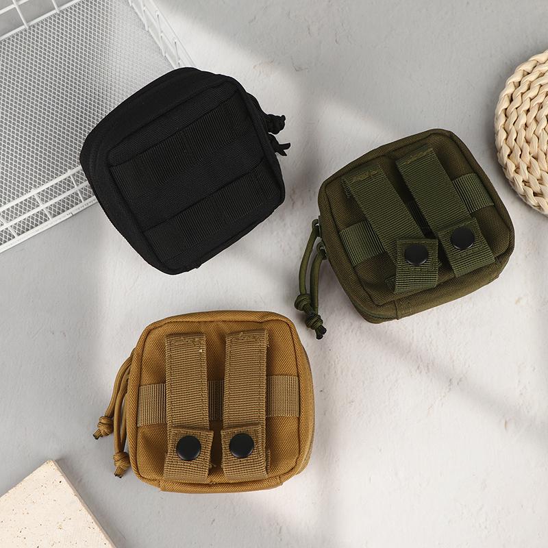 Маленькая тактическая подсумка Микро утилитарная Molle-совместимая сумка Съемный прозрачный карман для ID Мини-нож Компас Фонарик Сумка для хранения карт Пояс