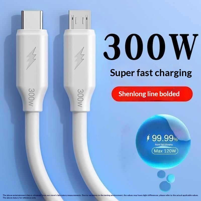 300 Вт Супербыстрый USB C Зарядное Устройство Кабель Micro USB Линия Синхронизации Данных Прочный для Телефона Планшета Портативный Ежедневное Использование