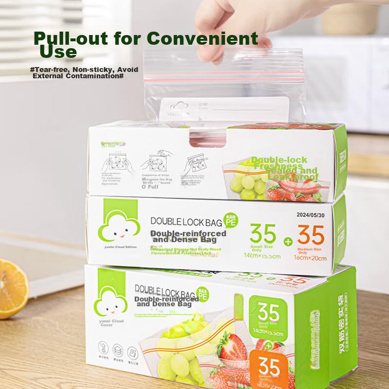 Food Storage Bags, Sealed Bags for Fresh Food, Disposable Refrigerator Storage Bags, Baby Food Airtight Bags, Thick Reusable Bags, 70 Pieces