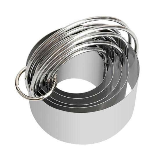 Набор из 5 формочек для печенья из нержавеющей стали с ручкой, круглые формочки для печенья, пончиков, блинов