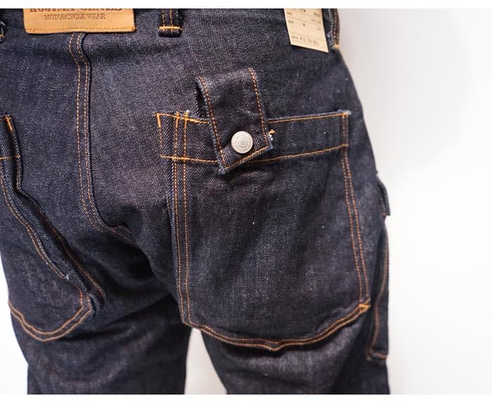 Kojima Jeans 13 унций Широкие джинсы карго Сделано в One Мужские брюки, Япония, Стирка, RNB-1127W-Индиго-42