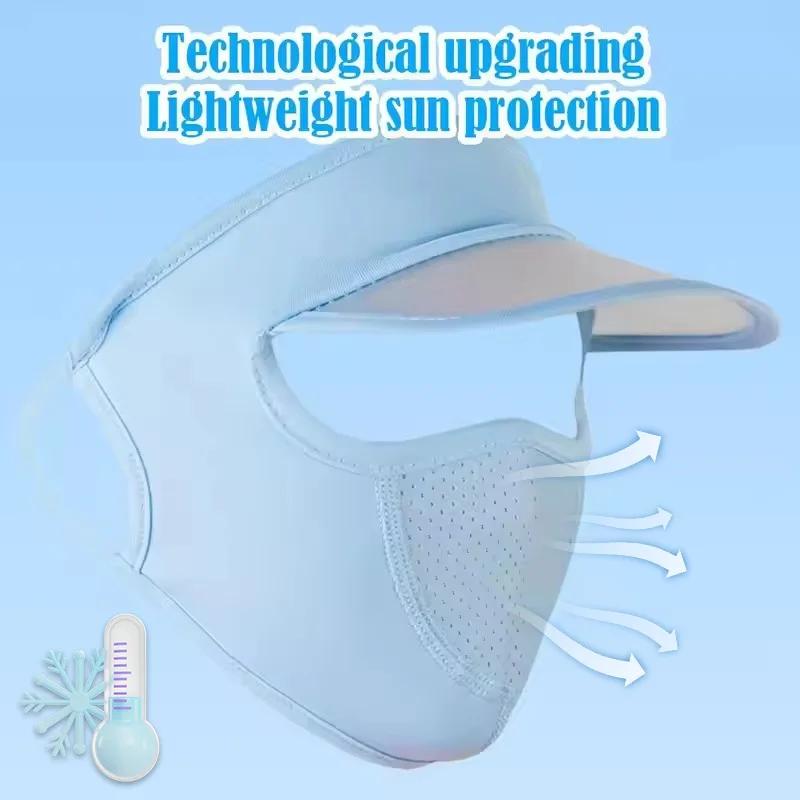 1-20PCS Women‘s Summer Ice Silk Sun Hat with Full Face Mask Breathable UV Protection Lightweight Washable for Outdoor Travel