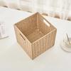Large Capacity Imitation Rattan Basket Square Sundries Organizer Durable Woven Storage Bin  Bedroom
