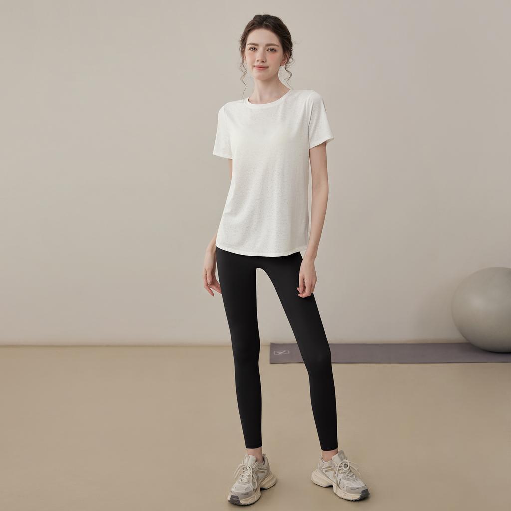 Summer 1011 New Fitness Yoga Short Sleeve Breathable Hollow Yoga Suit Sports Top Yoga Suit Women