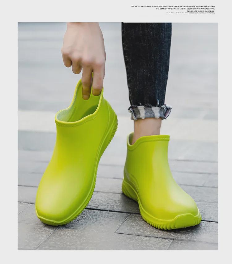 2025 Мужские водонепроницаемые низкие модные резиновые сапоги: Нескользящий и легкий для использования на улице и на кухне