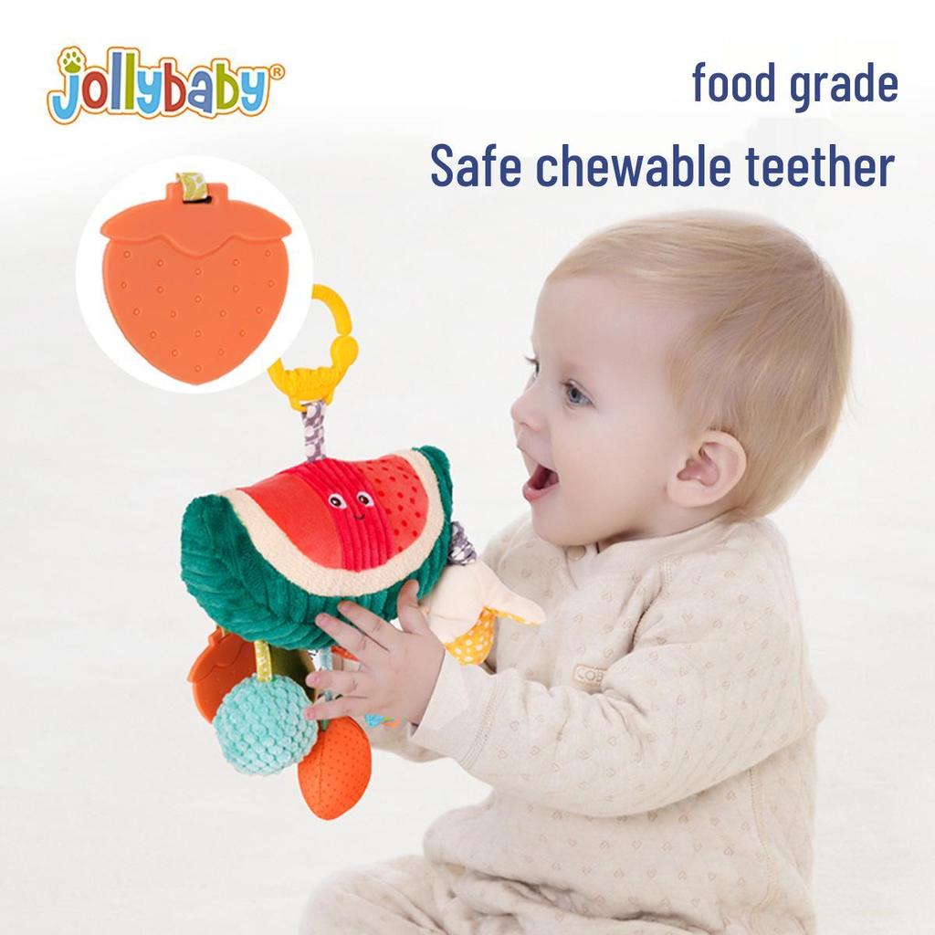 Подвесная игрушка Jollybaby для коляски - Успокаивающая и красочная игрушка-погремушка на веревочке для малыша