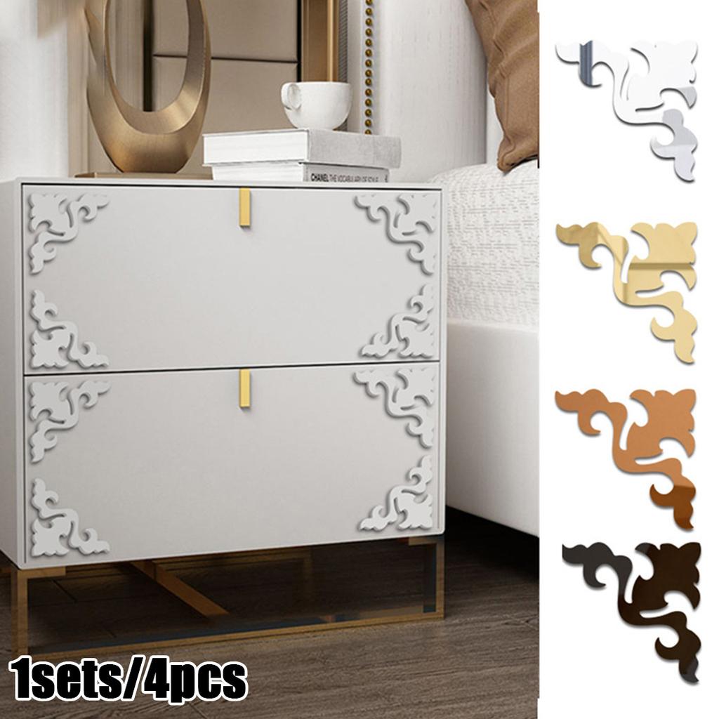 4 шт. стеклянная зеркальная плитка настенная наклейка наклейка на DIY украшение для дома орнамент набор