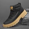 Высококачественные мужские ботильоны из кожи, модные внутренние, увеличивающие рост, мужские высокие ботинки с резиновой подошвой, мужские осенне-зимние ботинки