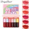 Dragon Ranee Rainbow Bear 6-Piece Tinted Lip Gloss Set - Hydrating, Glossy, Long-Lasting, Stain Effect Lip Oil, Mirror Shine, Buildable Color