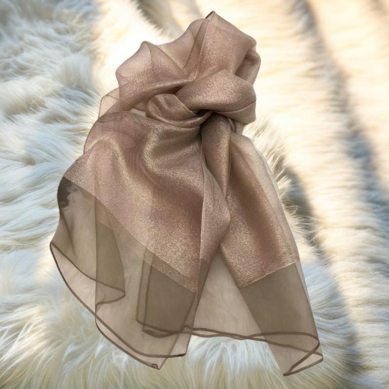 Elegant Imitation Silk Scarf - Solid Color, Sun Protection, Fashionable Female Shawl, Long and Simple Design