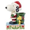 JIM SHORE Snoopy Woodstock 6015030 Santa, & Elf, <Christmas>