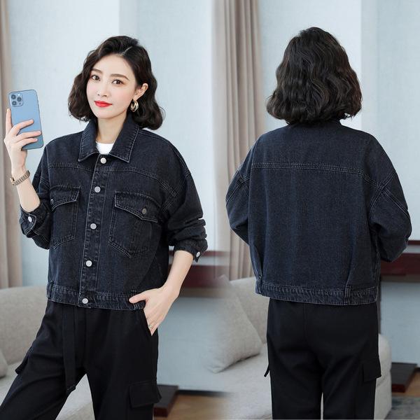 2024 Женская джинсовая куртка свободного кроя — весна и осень в стиле Гонконга