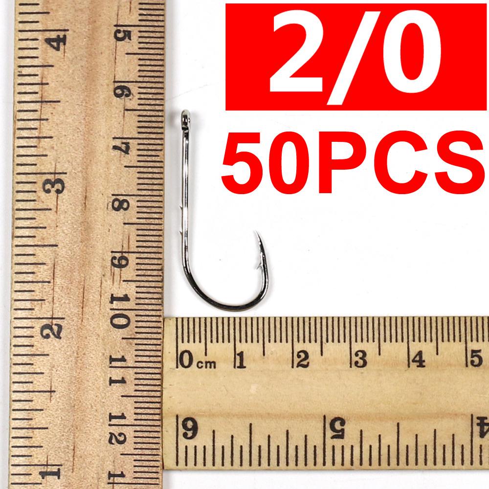 Набор из 50 острых рыболовных крючков Baitholder для червя или приманки. Размер 10 12 14 1/0 2/0