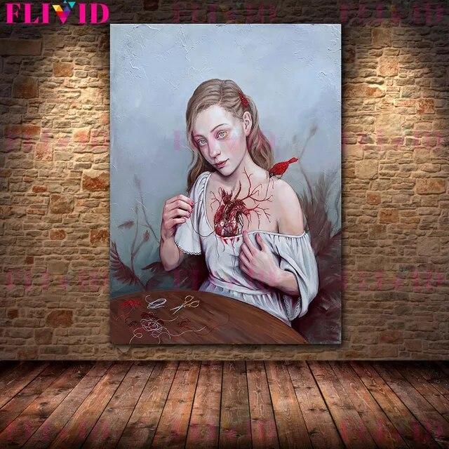Фея-бабочка, дама-русалка, королева шахматной доски, настенная живопись на холсте, картина с шипами ведьмы, сюрреалистический художественный постер и принт, украшение для дома без рамки