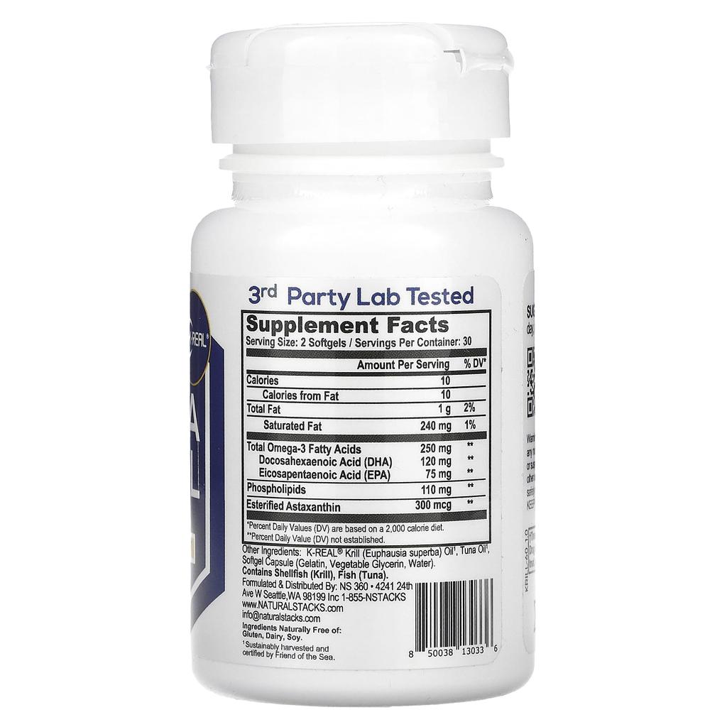 Max Dha Krill Oil with Tuna Oil, 60 Softgels