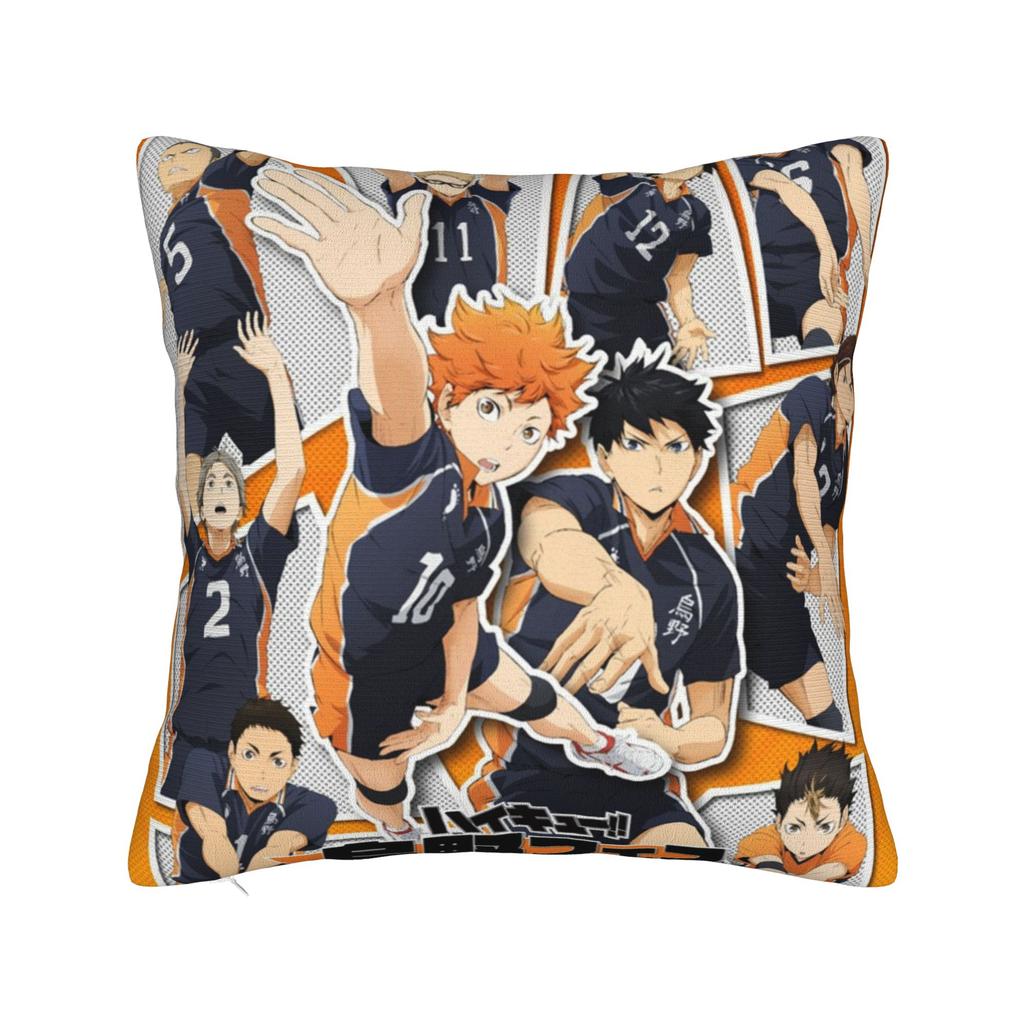 Хайкюу Карасуно Квадратная Наволочка Полиэстер Декоративная Подушка Японское Аниме Волейбол Модная Наволочка