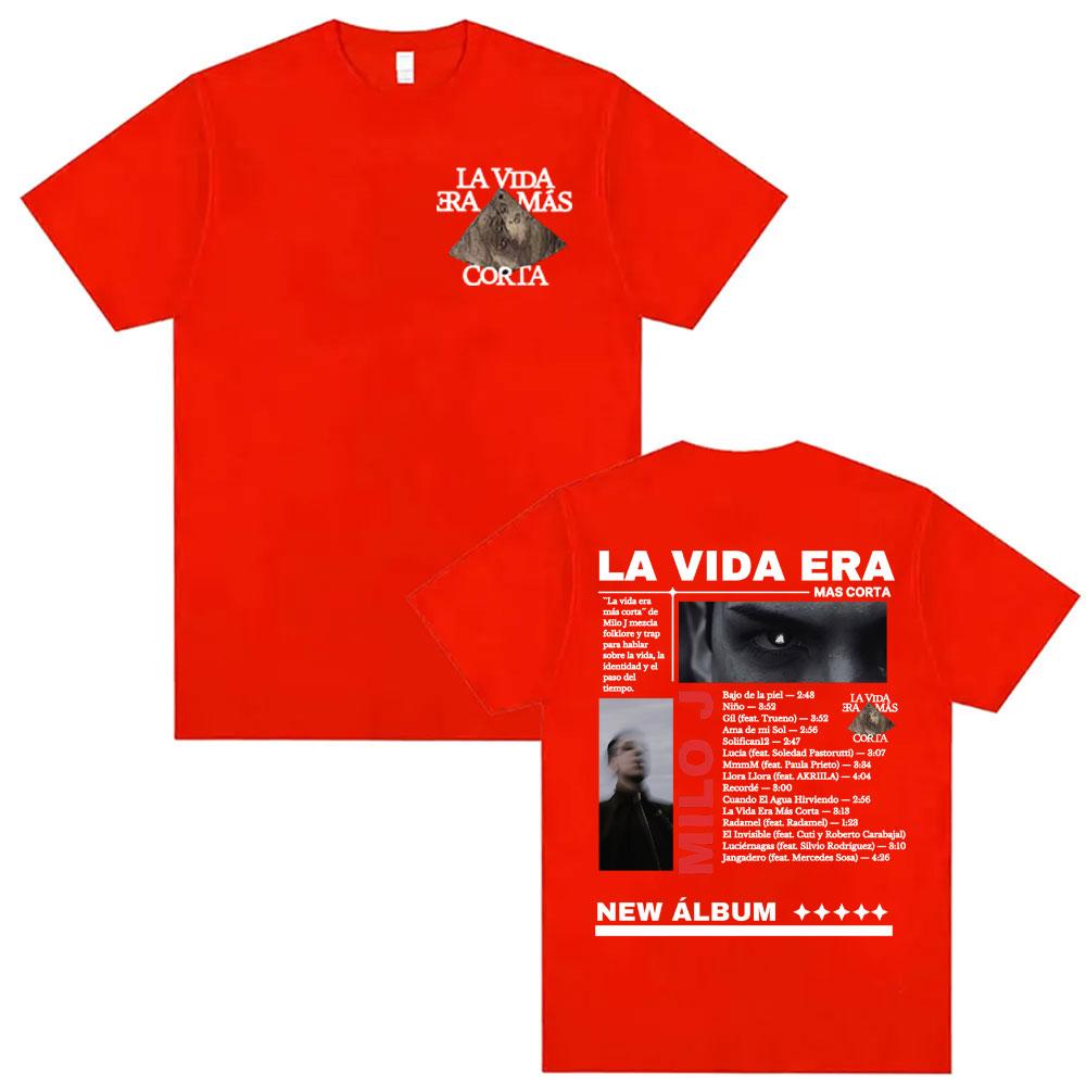 Rapper Milo J La Vida Era Mas Corta New Album Tour Graphic Tee Shirt Men Women Summer Hip Hop Short Sleeve Tshirts Streetwear