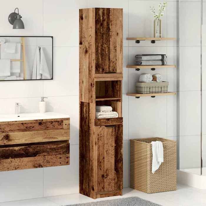 VidaXL Bathroom Cabinet Old Wood Engineered Wood, Bathroom Storage Cabinet, Bathroom Cupboard of 856943