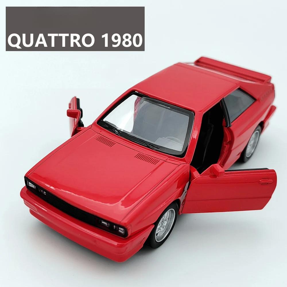 1/36 масштаб Quattro 1980 литые модели автомобилей игрушечные литые транспортные средства модель открывающиеся двери инерционный спортивный автомобиль для детей подарок