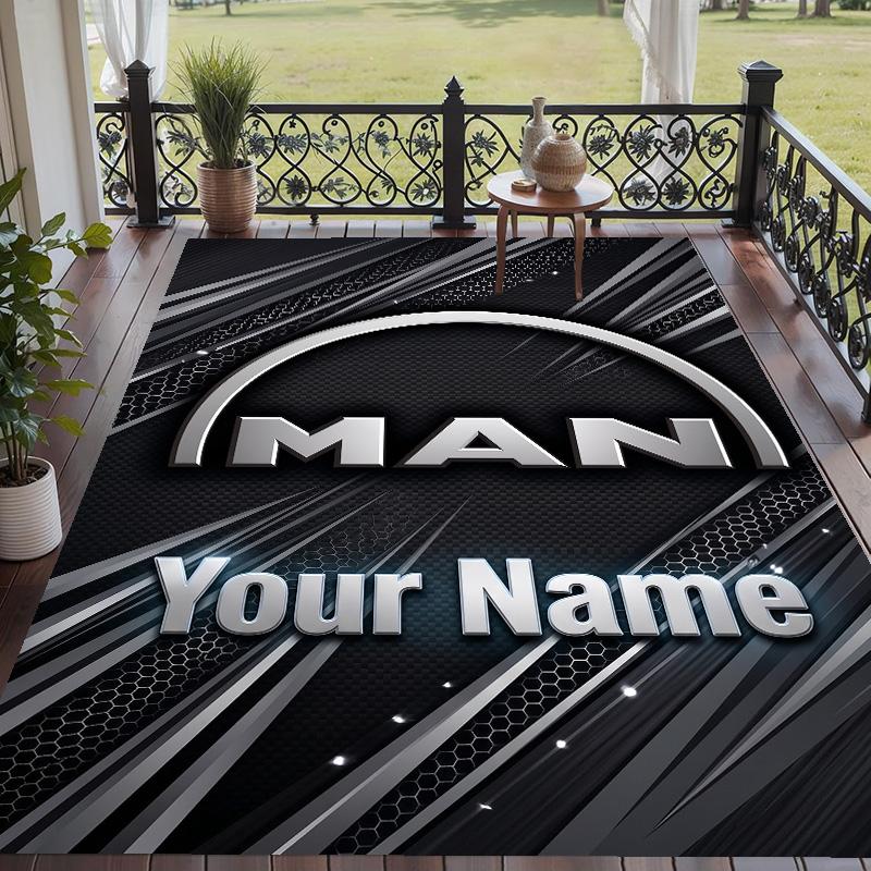 Custom Text Printed Rug MAN Truck Non Slip Floor Carpet For Home Room Decor