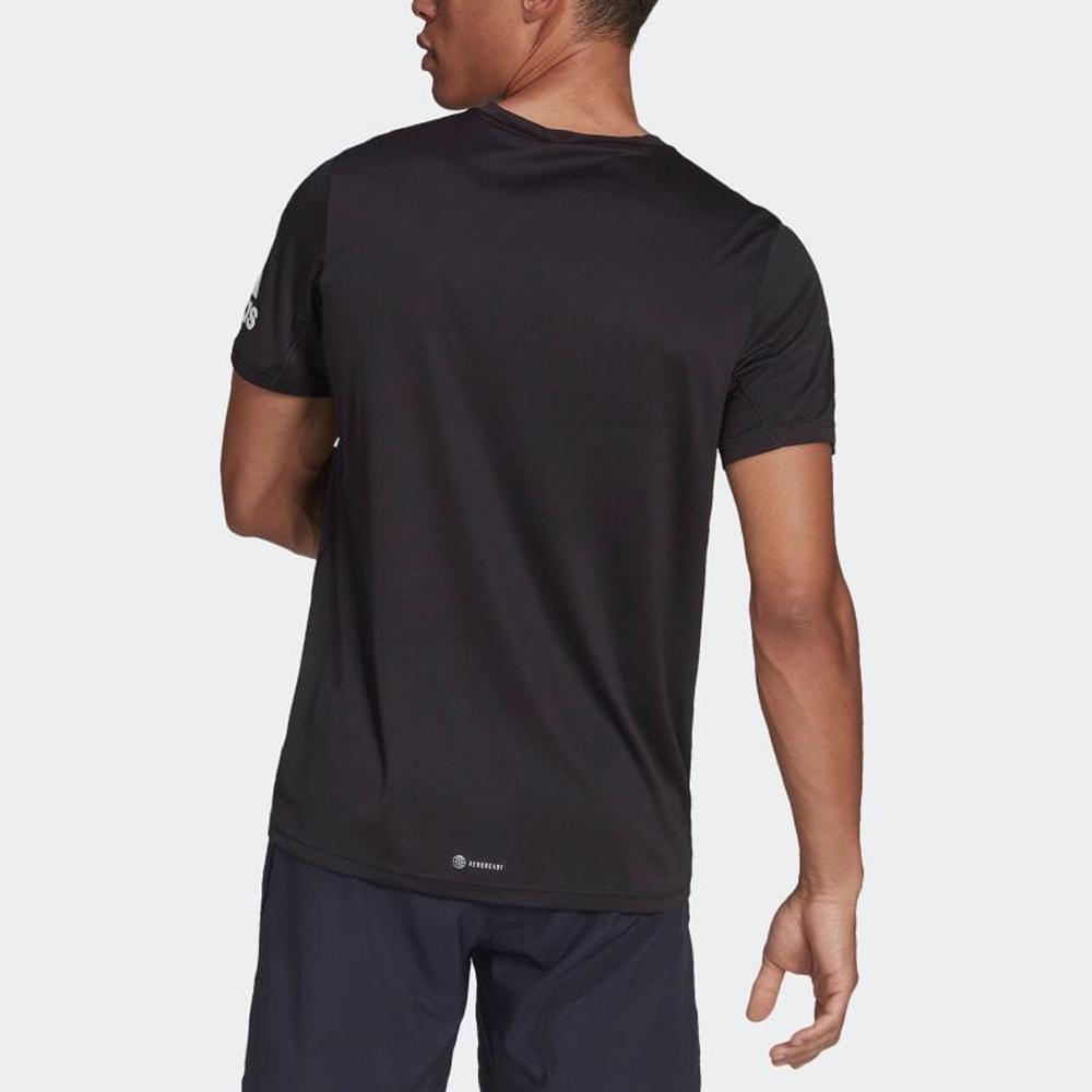 Adidas Плечо с логотипом и принтом, однотонная футболка с круглым вырезом и коротким рукавом, мужские топы, черный HB7470