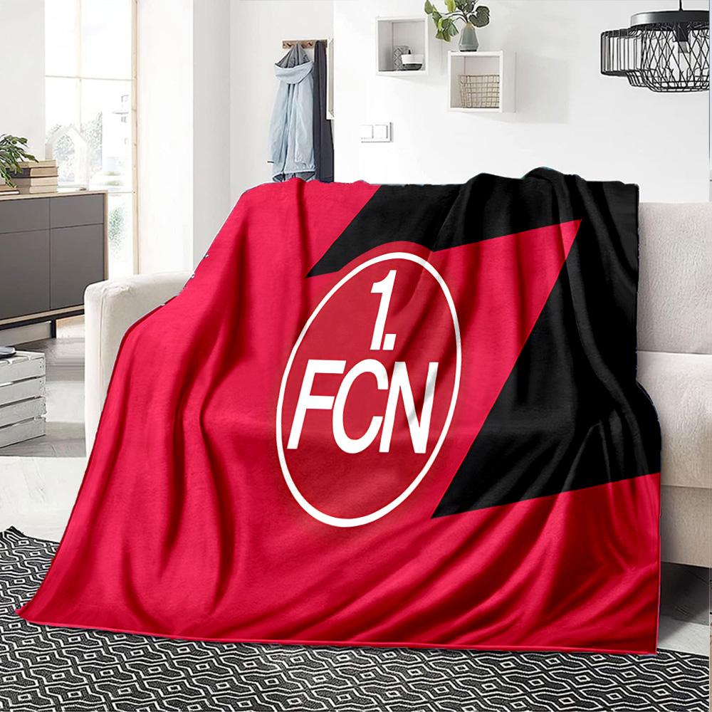 Nurnberg Football Club Flannel Blanket, Soft Polyester, Modern Design, All-Season for Camping, Travel, Gifts for holidays or birthdays