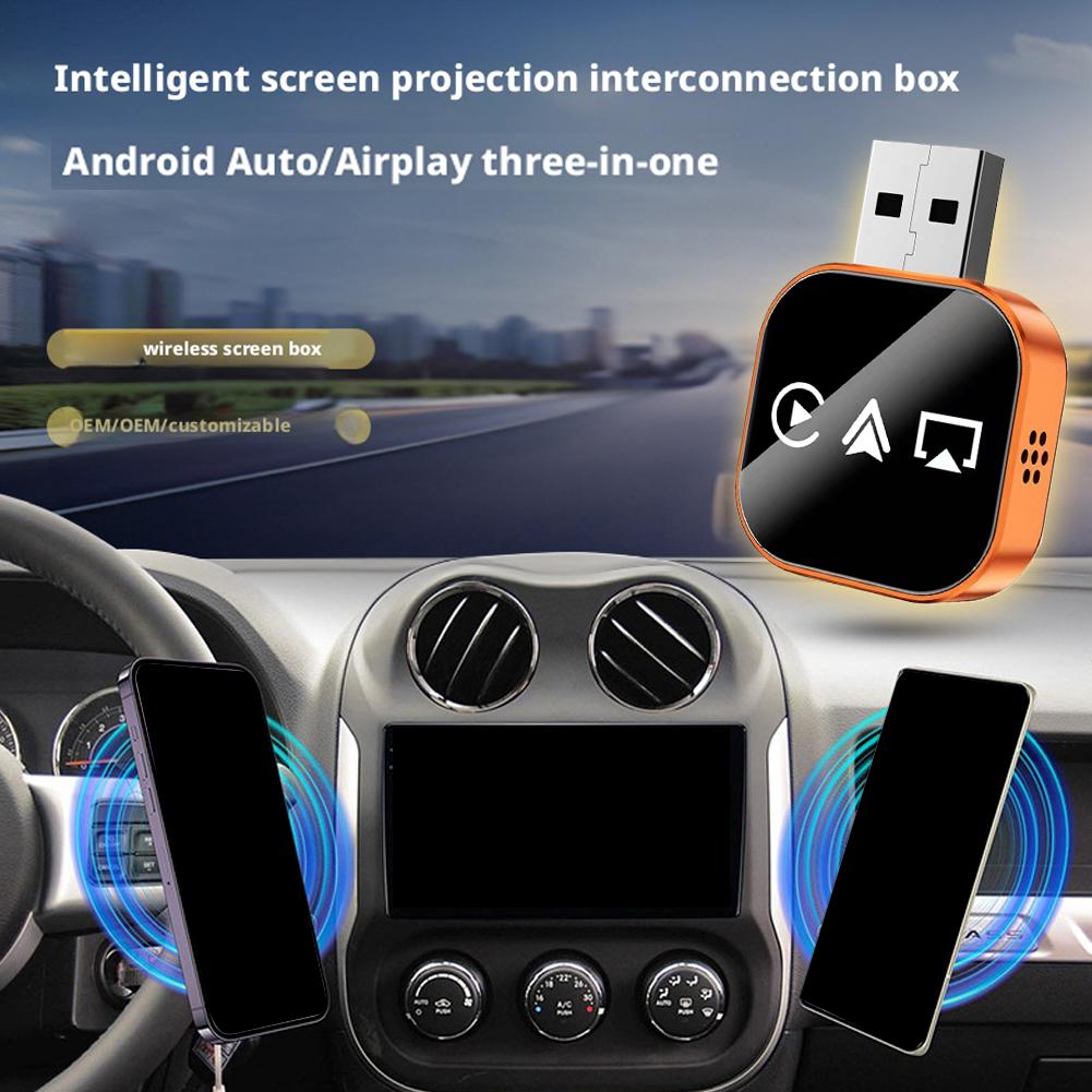 2025 3 в 1 Беспроводной Адаптер Carplay Mirror Link Android Auto Airplay USB Bluetooth 5 Проводной на Беспроводной Plug and Play