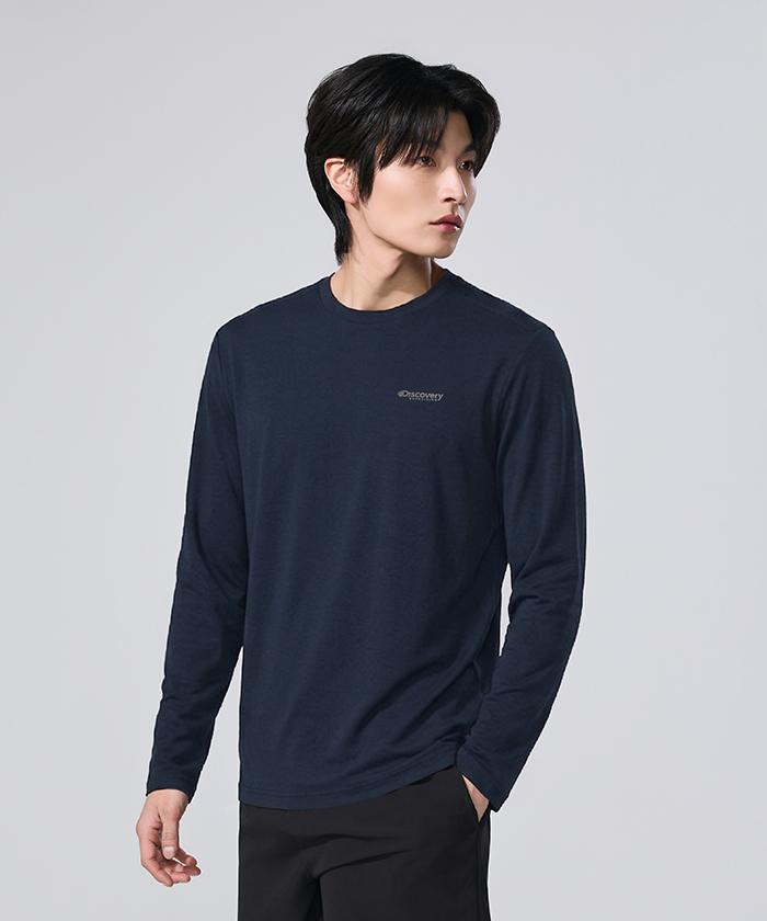DISCOVERY EXPEDITION Men'S Functional Round Long Sleeve T-Shirt (D/Indigo)