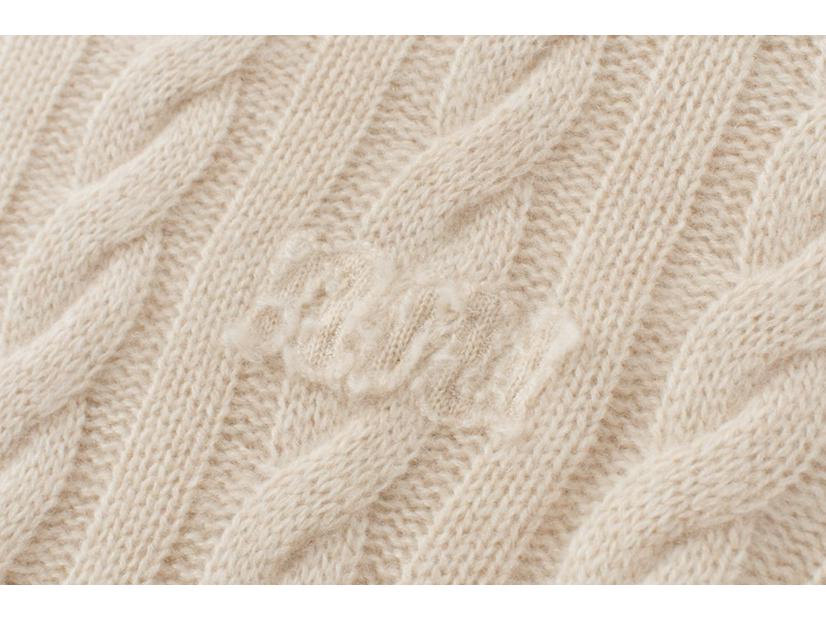 Женский свитер из 100% чистого кашемира с круглым вырезом и кабельным узором