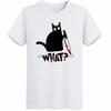 What Funny Black Cat Graphic T Shirts Murderous Cat With Knife Halloween Cotton New Shirts And TShirts Mens Print T Shirt