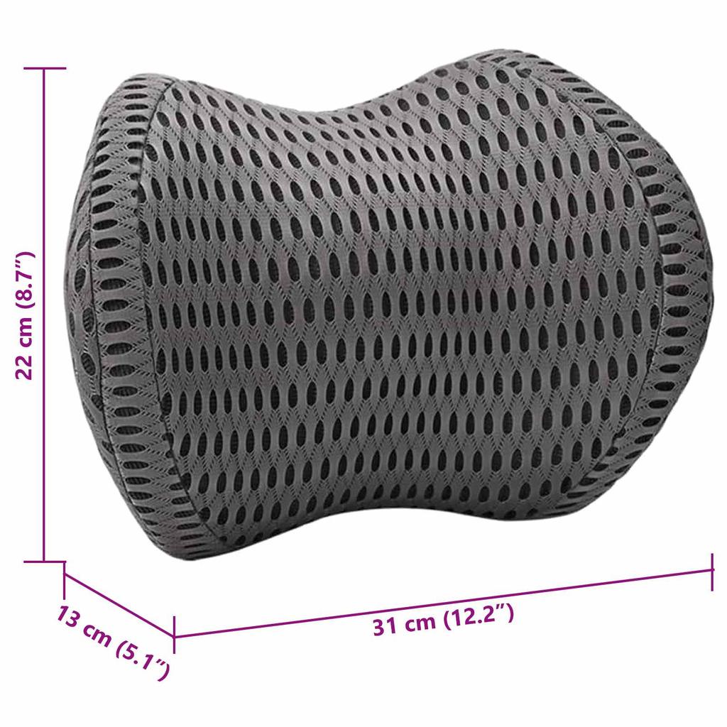 Neck Pillow Gray Memory Foam 31 x 22 x 13 cm