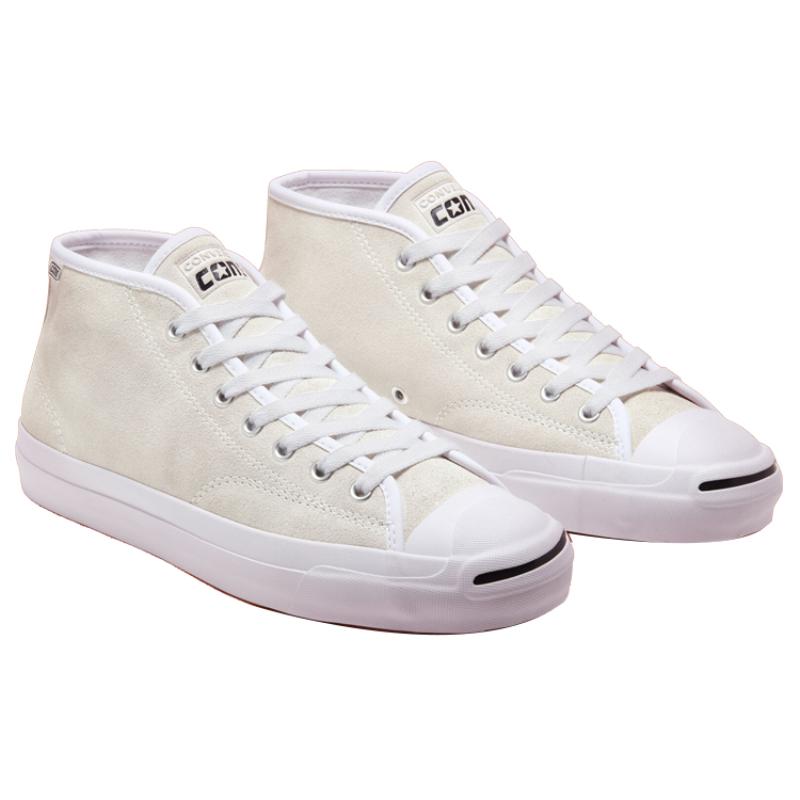 Converse Кеды Jack Purcell Pro Mid Модные Минималистичные Холщовые Унисекс Белые