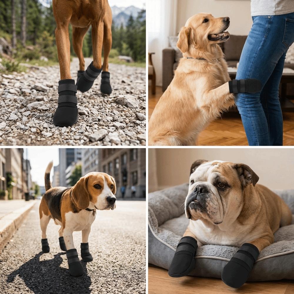 2pcs Adjustable Fit Dog Socks Anti Slip Sole Dog Foot Cover Dog Booties Beach Activities