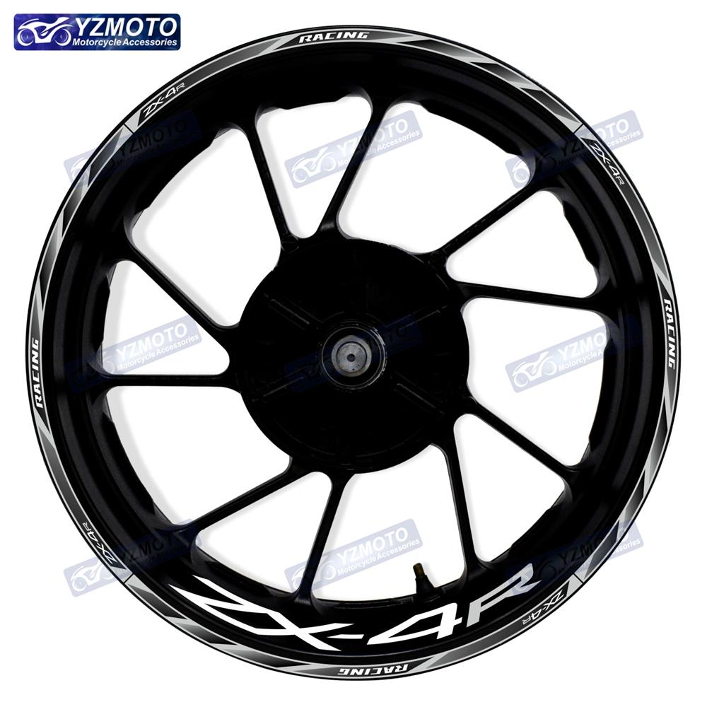 Для мотоцикла ZX-4R ZX4R ZX 4R 17-дюймовые передние и задние гоночные ступицы колес Наклейки Декали Светоотражающие Модифицированные Декоративные Наклейки на Диски