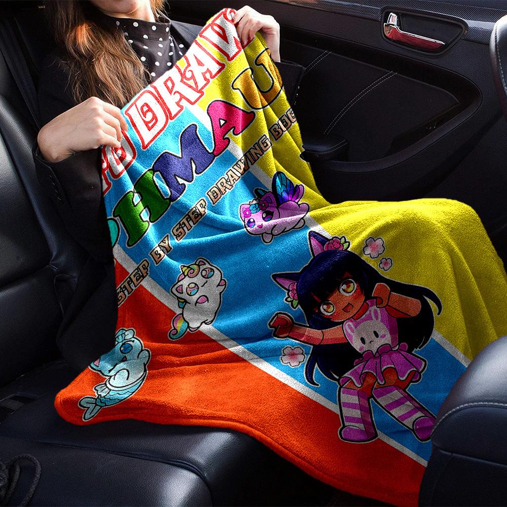 1pc Draw Aphmau Bing Digital Printed Flannel Blanket, Super Soft Plush Fleece Bed Cover, Multipurpose Four Seasons Hypoallergenic Quilt for