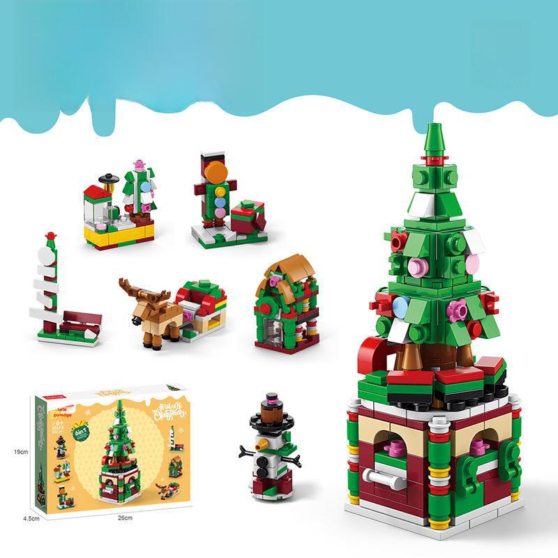 Рождественская серия развивающих строительных блоков, совместимых с Lego - мелкие детали для детей, идеально подходят для подарков и украшений