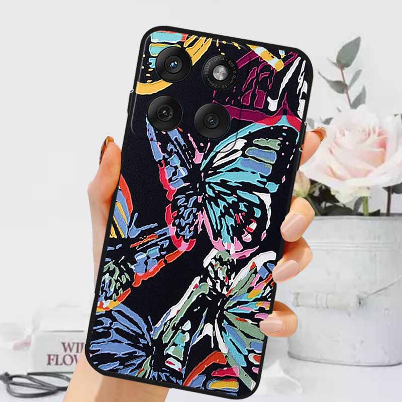 3D Тисненые Чехлы Для Edge 60 Fusion / Edge 60 Pro Рельефные Тисненые Ретро Силиконовая Задняя Крышка Для Edge 60 Stylus Черный Funda 60 Pro
