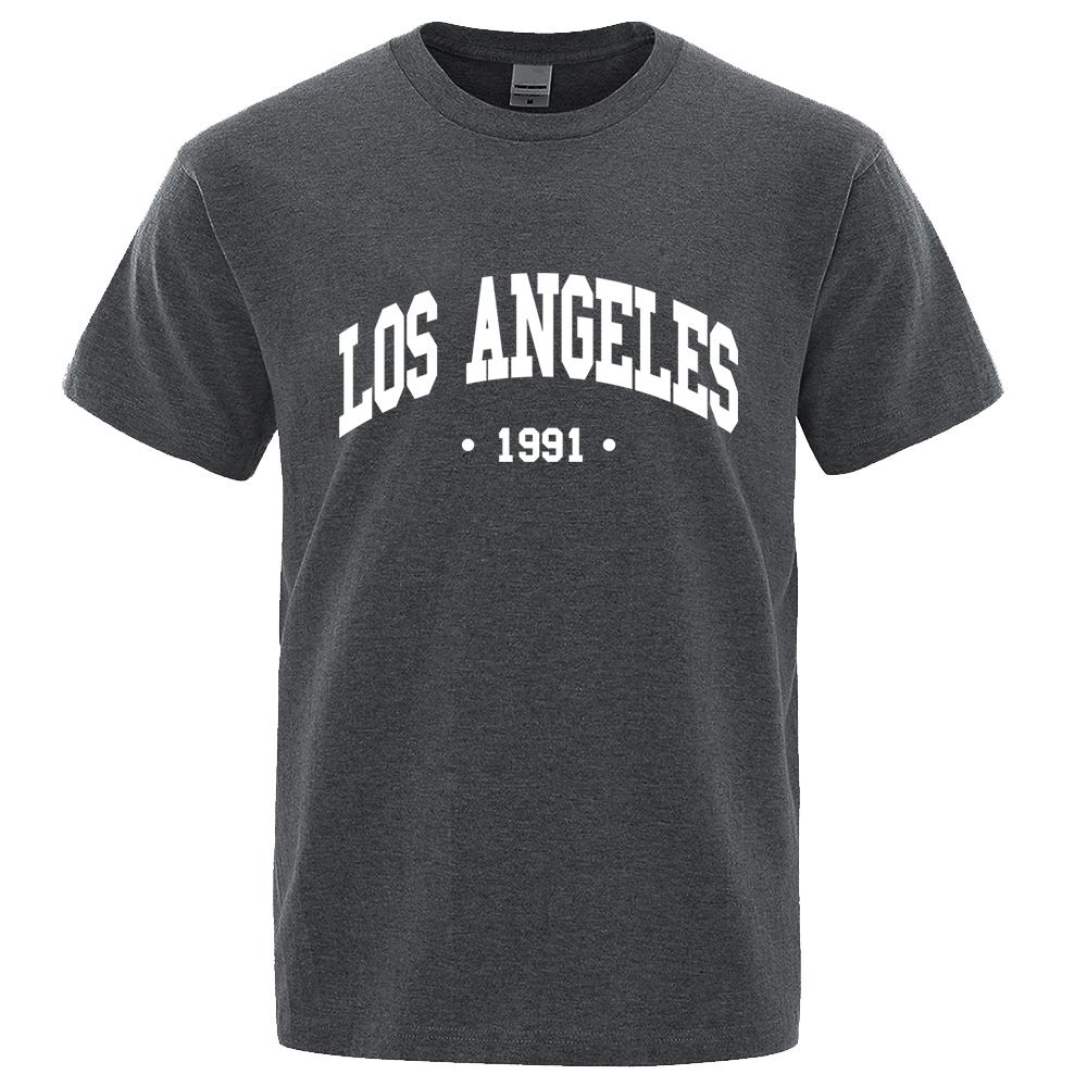 Хлопок 1991 года США Город Письмо Печать Одежда Мужская Оверсайз Дышащая Футболка Летний Свит Роскошная Футболка Хлопок Готическая Футболка