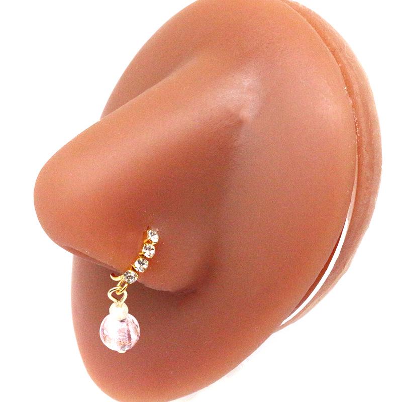 Gaby Cat Head Nose Stud with Butterfly, Five-Star, and Crown Designs - Piercing Jewelry