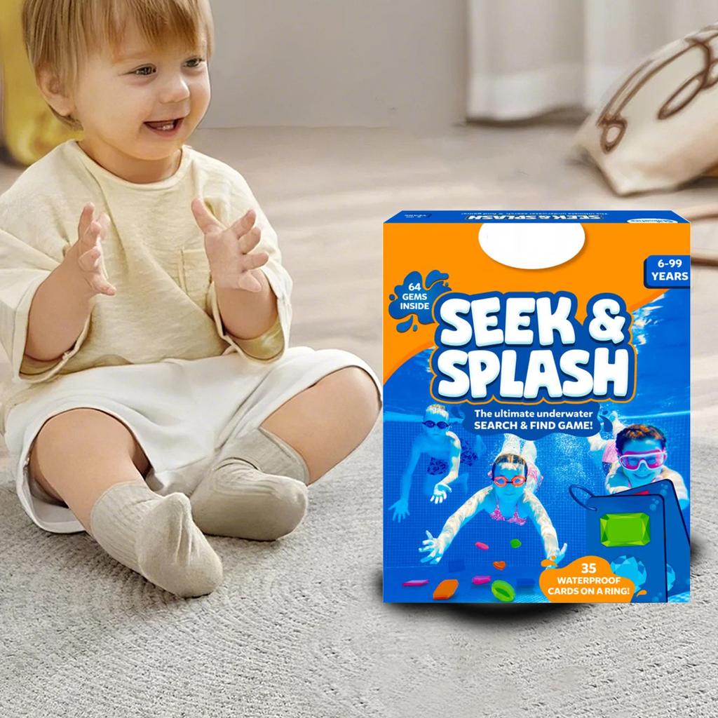 Набор Ultimate Seek & Pool - 64 сверкающие игры "Найди и покажи", STEM-обучающая водная игрушка для мальчиков и девочек 6-12 лет